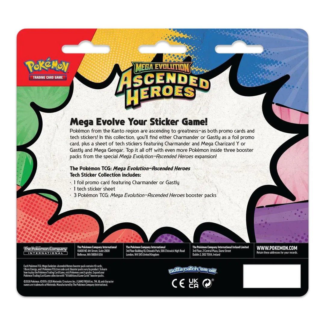 Pokemon - Mega Evolution: Ascended Heroes (Gastly) Tech Sticker Collection